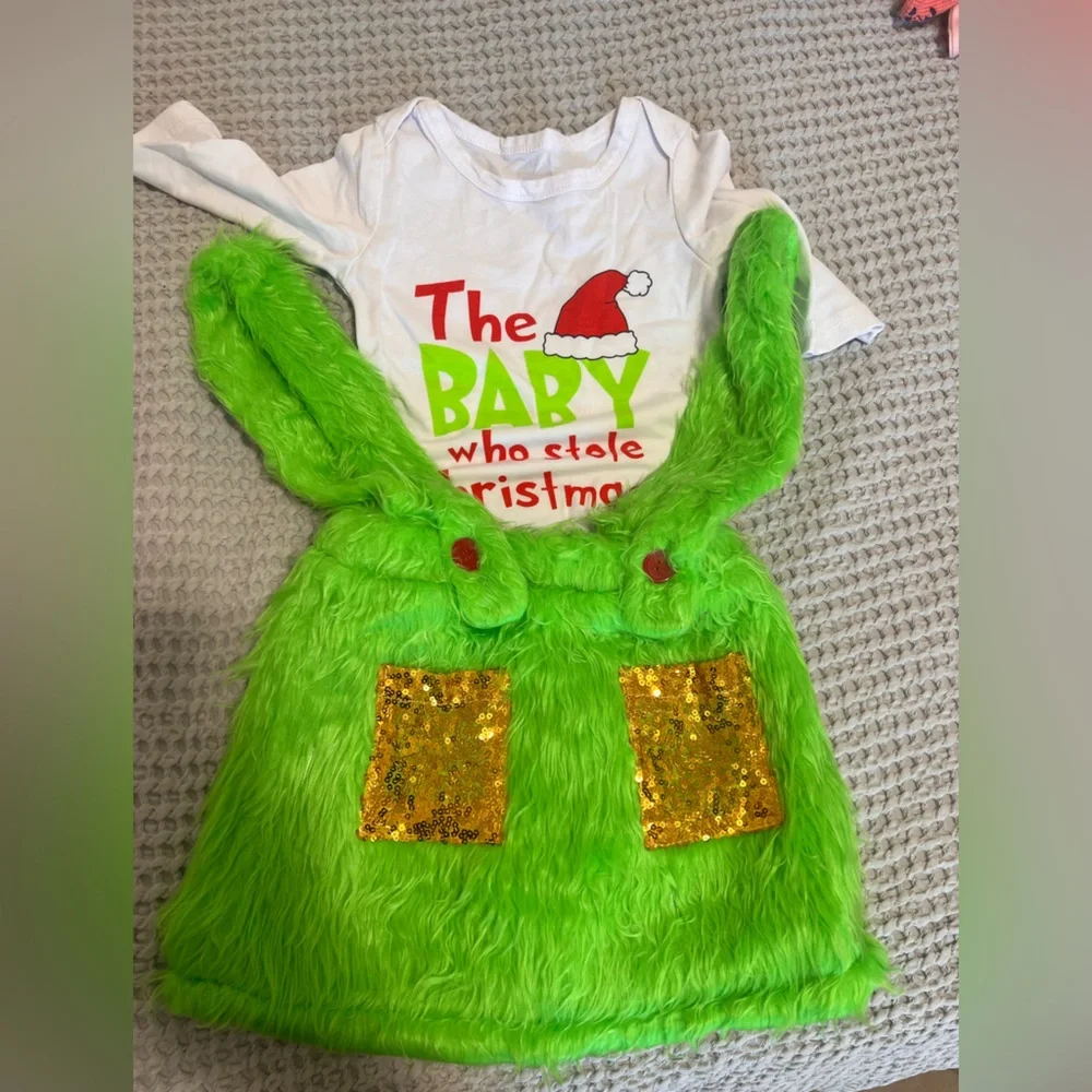 Baby grinch romper outfit 24 months